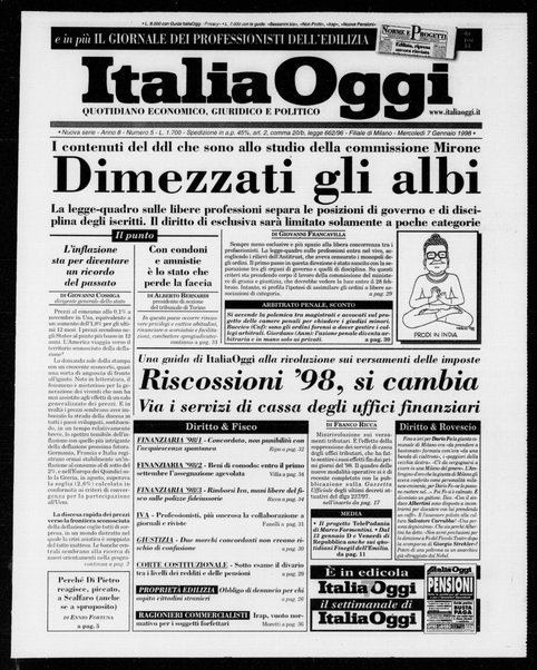 Italia oggi : quotidiano di economia finanza e politica